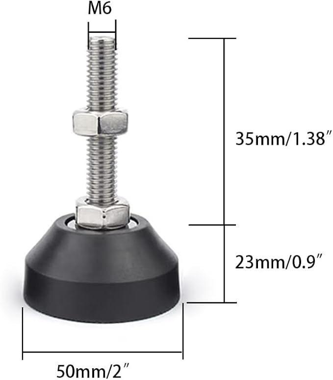 Adjustable Leveling Foot, Nylon Fixed Angle Foot - Image 2