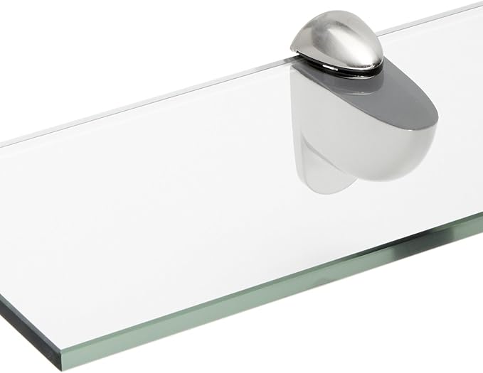 Spancraft Glass H-12x30-Brushed Steel Heron Glass Shelf, Brushed Steel - Image 2
