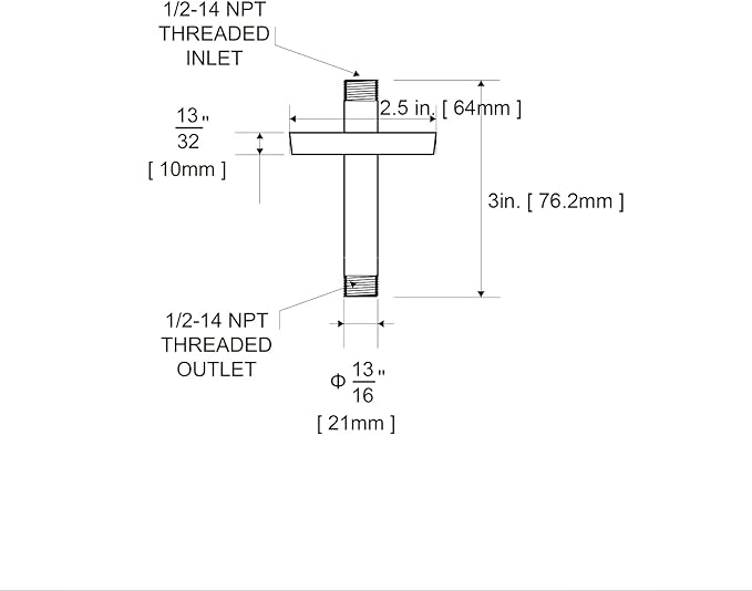 OFFO Shower Arm with Flange, 3 in Brushed Nickel Ceiling Mount Replacement Rain - Image 7