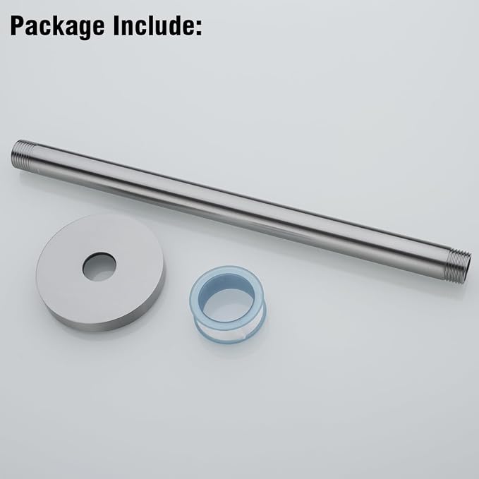 RANDOM Brushed Nickel Shower Arm - Image 9