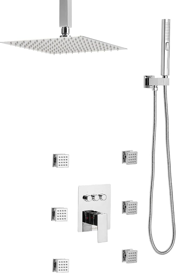 VEVOR Shower Faucet Set, 10 Inch Ceiling Mount Rainfall Shower System - Image 9