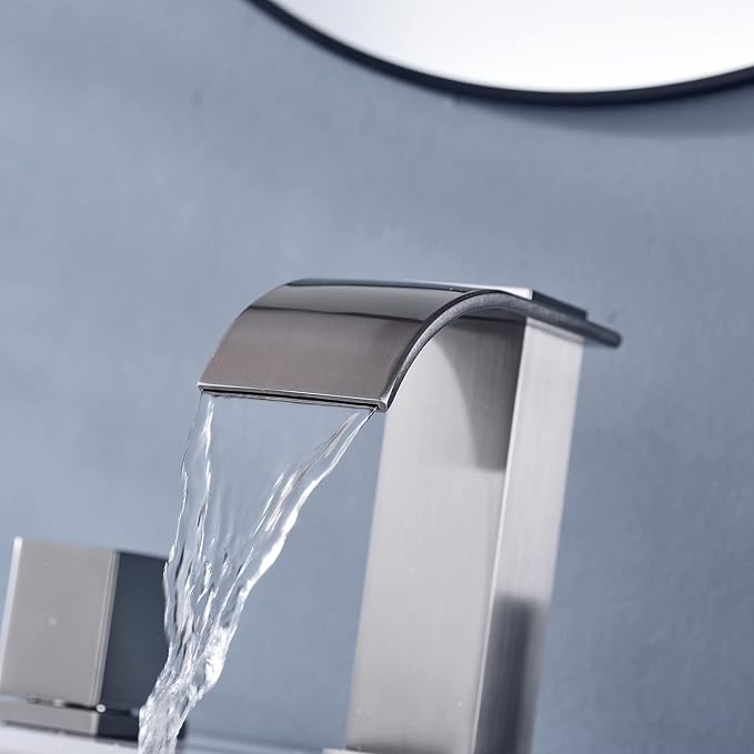 Luxury Brass Modern Widespread Waterfall Bathroom Sink Faucets - Image 7