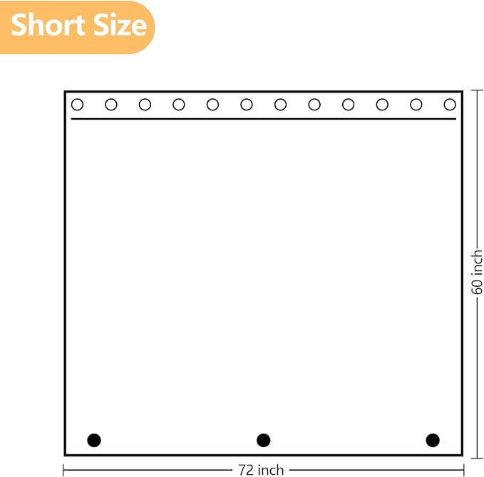 72 x 60 inch Short Fabric Shower Curtain Liner - Image 7