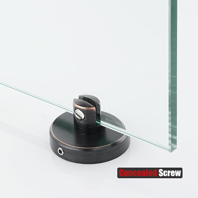 JQK Bathroom Glass Shelf Oil Rubbed Bronze, Tempered Glass Shower Storage 8 by - Image 9