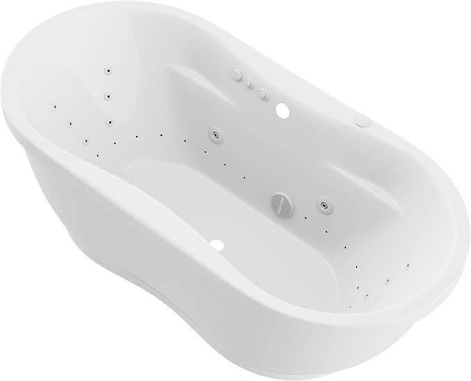 ANZZI Freestanding Tub 36" x 71", Whirlpool and Air Bath Tub in White, - Image 10