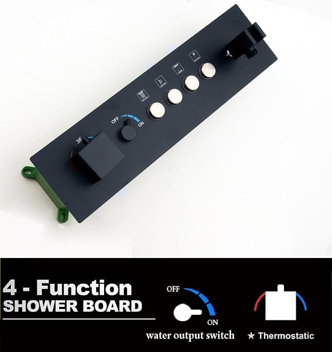 Smart Matte Black Rain LED Ceiling Shower Head - Image 9