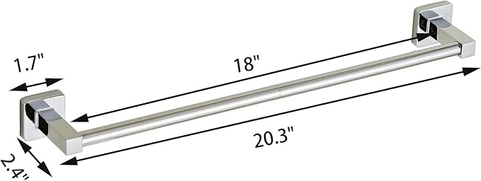 18 Inch Towel Racks for Bathroom Wall Mounted, Chrome Finish Stainless Rack - Image 6