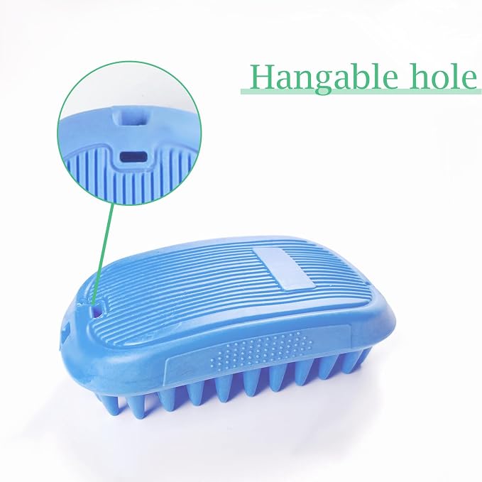 Dog Bath Brush, Pet Silicone Shampoo Brush, Rubber Shower Wash Curry Brush - Image 7