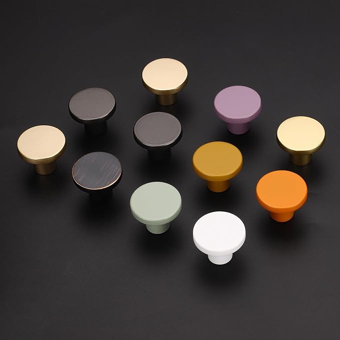Ravinte 10 Pack Cabinet Knobs Earthy Yellow Kitchen Cabinet Knobs Round Dresser - Image 7
