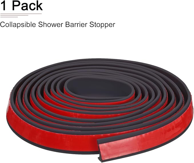 118"x0.8"x0.5" Collapsible Shower Barrier Stopper - Image 6