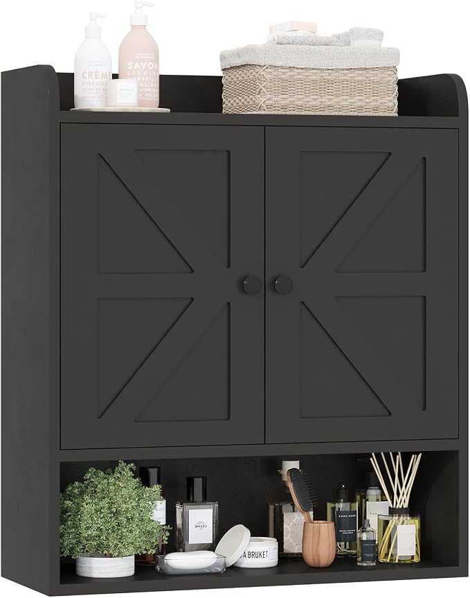EasyCom 22" W x 26" H Bathroom Wall Cabinet, Farmhouse Medicine Cabinet - Image 8