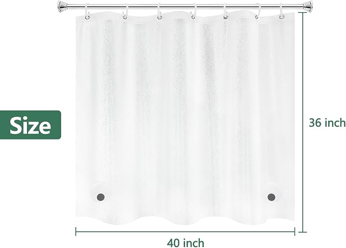 Waterproof EVA Shower Window Curtain 3D Frosted - Image 7