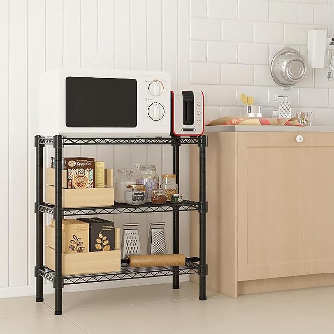 3 Tier Storage Racks Shelving, Heavy Steel Pantry Shelves, Adjustable Wire - Image 9