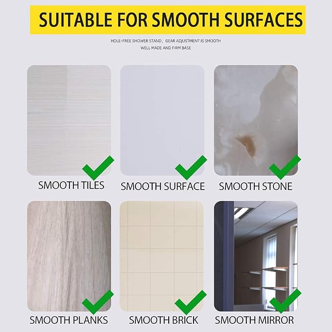 Shower Head Holder Suction Cup Handheld Bracket Adjustable Height Shower Holder - Image 8
