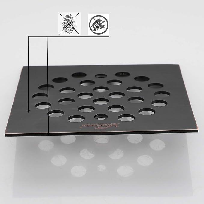 Square 4-1/4-inch Screw-in Shower Floor Drain Grate Strainer(Isn't Black) - Image 6