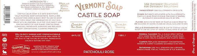 Vermont Castile Soap Patchouli Rose, Gentle Liquid Soap - Image 8