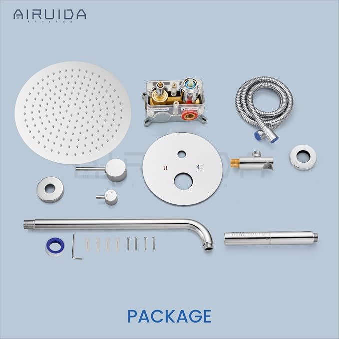 Airuida Shower Fixtures 2 Functions Shower Faucet Set Wall Mounted - Image 9