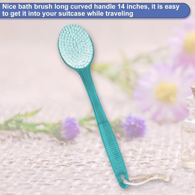 Back Brush for Shower, 14-inch Long Handle Medium Stiff Bristles Bath Scrubber - Image 7