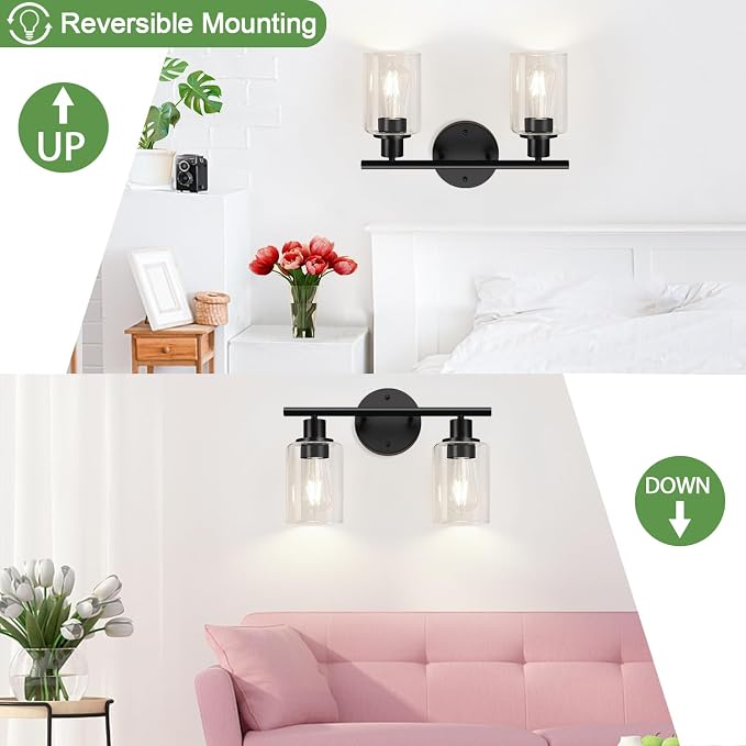 2-Light Bathroom Light Fixtures, Bathroom Wall Lamp - Image 9