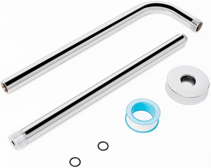 HarJue Shower Arm with Flange and Teflon Tape, Wall Mounted Shower Pipe 304 - Image 7