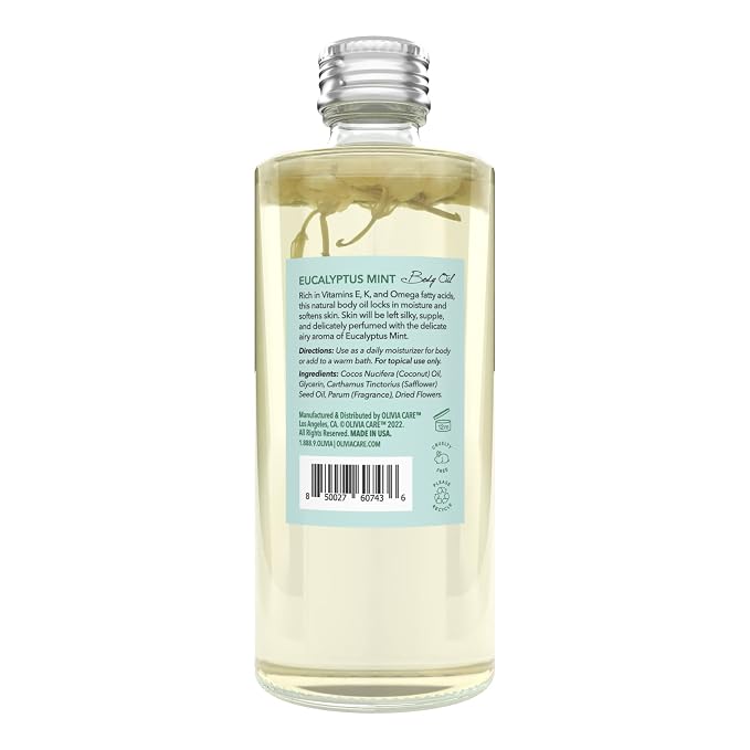 Olivia Care Body Oil Eucalyptus Mint Vegan & Natural | Hydrating & Moisturizing - Image 9