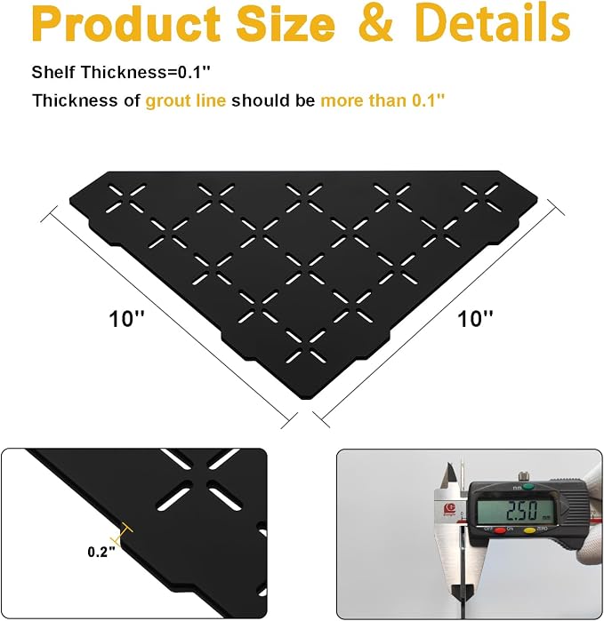 Recessed Corner Shower Shelf, Heavy Duty Shower Shelf, Grout in Bathroom Shelves - Image 5