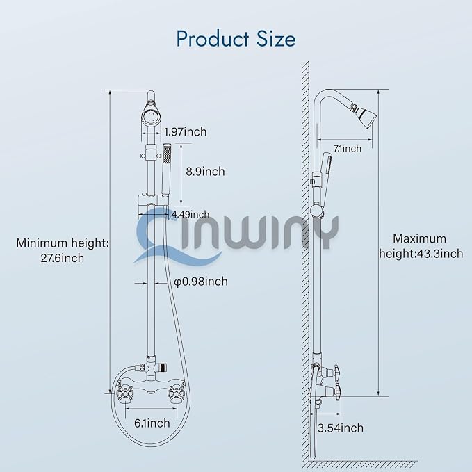 Polish Chrome Wall Mount Outdoor Shower Kit - Image 8