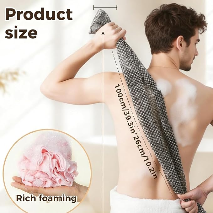 3PCS Exfoliating Shower Towel, 2026 New Premium Scrub Wash Back Bath Cloth - Image 7
