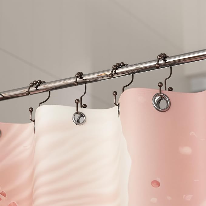 Titanker Shower Curtain Hooks Rings, Rust Resistant Metal Double Glide Shower - Image 7