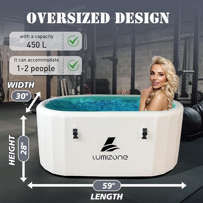 Lumizone Inflatable Cold Plunge Tub 132 Gallons Capacity Ice Bath Portable Ice - Image 8