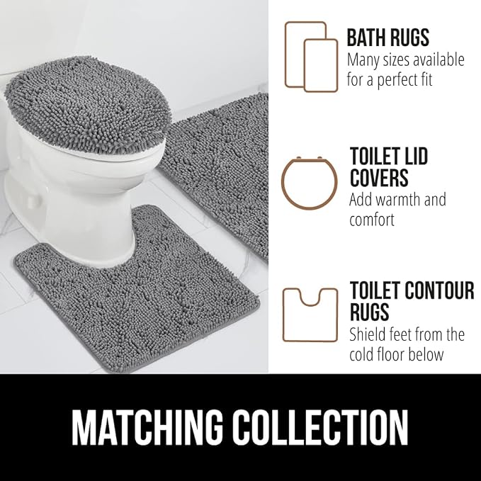 GORILLA GRIP Bath Rug Mat 54x24, Thick Soft Absorbent Chenille, Quick Dry - Image 9