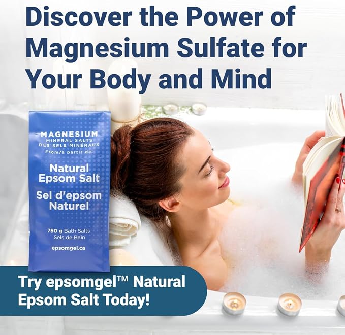 Epsomgel™ Natural Epsom Bath Salts - 750g | 100% Pure Magnesium Sulfate - Image 8