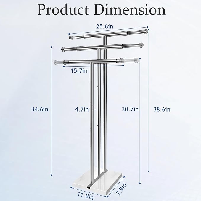Kayfia 40" Standing Towel Rack - Image 6