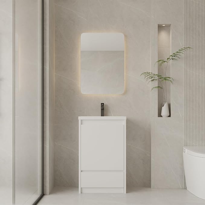 Bathroom Vanity with Sink 20 Inch, Modern Freestanding Bathroom Storage Cabinet - Image 6