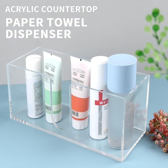 Acrylic Paper Towel Holder Countertop, 5mm Thick Clear C-Fold Z-Fold Trifold - Image 7