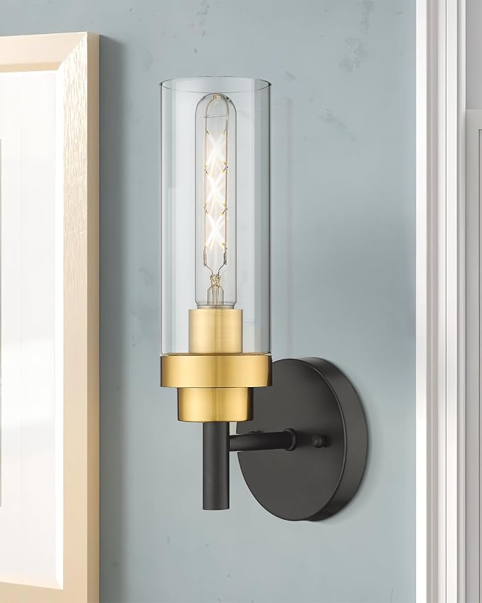 Emak Black and Gold Sconces Wall Decor Set of 2, Bathroom Vanity Light - Image 7