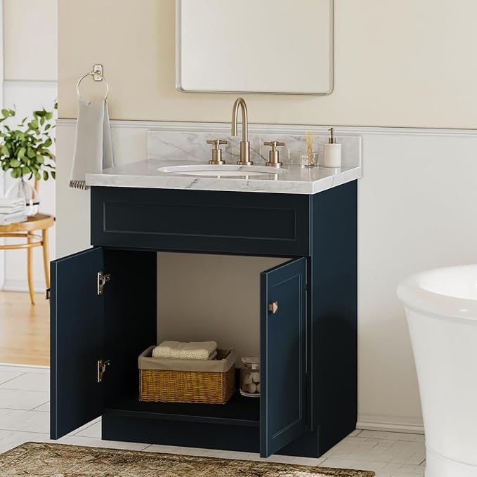 ARIEL Hamlet 31 Inch Midnight Blue Bathroom Vanity - Image 10