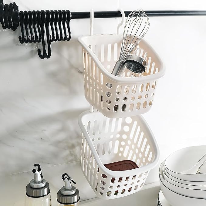 Hanging Bathroom Storage Basket – Wall-Mounted Plastic Organizer Bin - Image 8