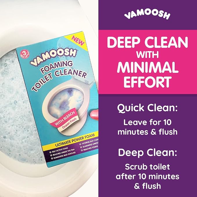 Vamoosh 6-in-1 Toilet Foaming Cleaner | Self-Activating Foam Technology | Stays - Image 7