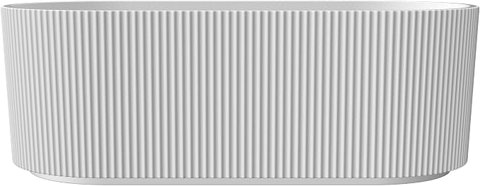 59" Acrylic Freestanding Soaking Bathtub, Contemporary Design Pleated Tub - Image 9