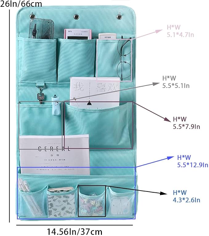 HSLFUAI Hanging Organizer with Pockets – Wall & Door Storage Bag with 3 Sticky - Image 9