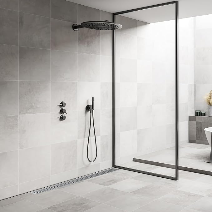 32 Inch Rectangular Shower Floor Drain, Brushed Nickel High Flow Shower Drain - Image 7