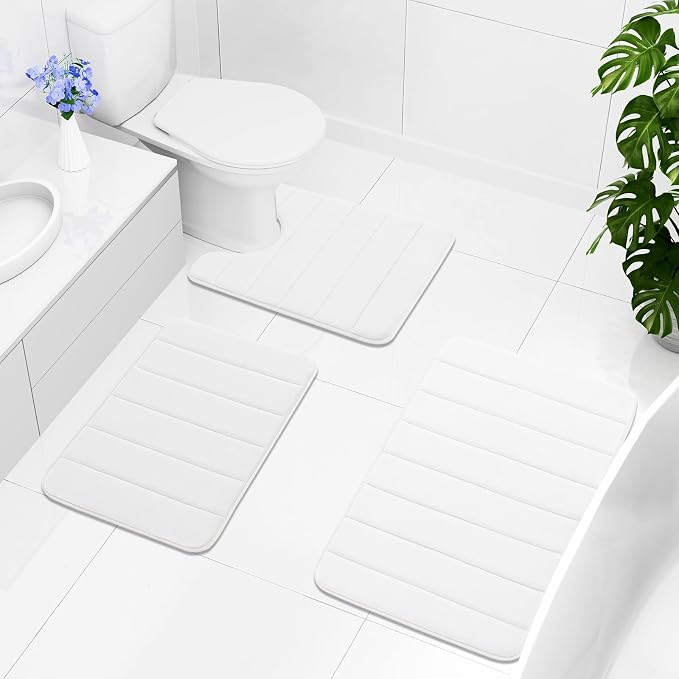 Buganda Memory Foam U-Shaped Contour Toilet Rugs, Non Slip Absorbent, Thick - Image 8