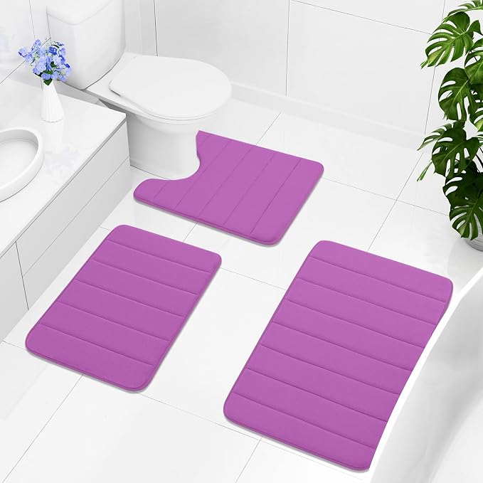 Buganda Memory Foam Bath Mat, Ultra Soft and Non-Slip Bathroom Rugs, Water - Image 8