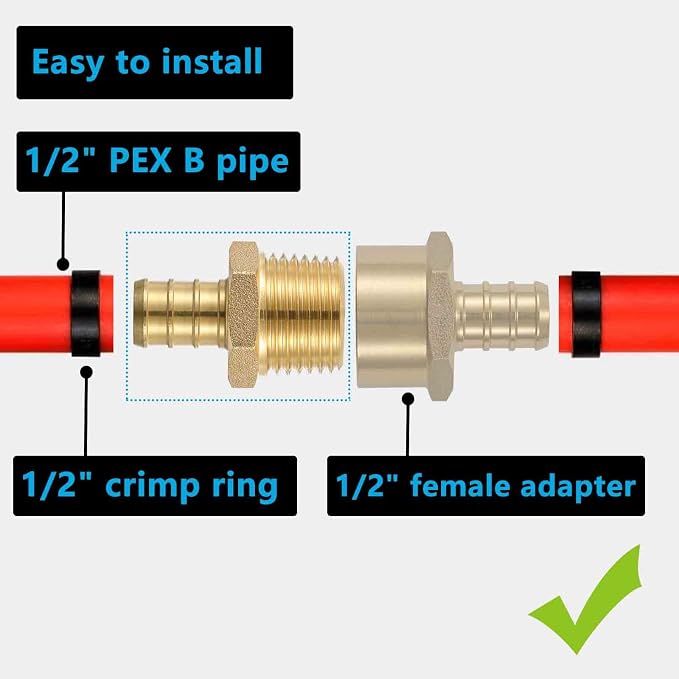 Lidertik PEX Fittings 1/2 Inch Male NPT Adapter, 1/2" PEX F1807 to 1/2" NPT - Image 6