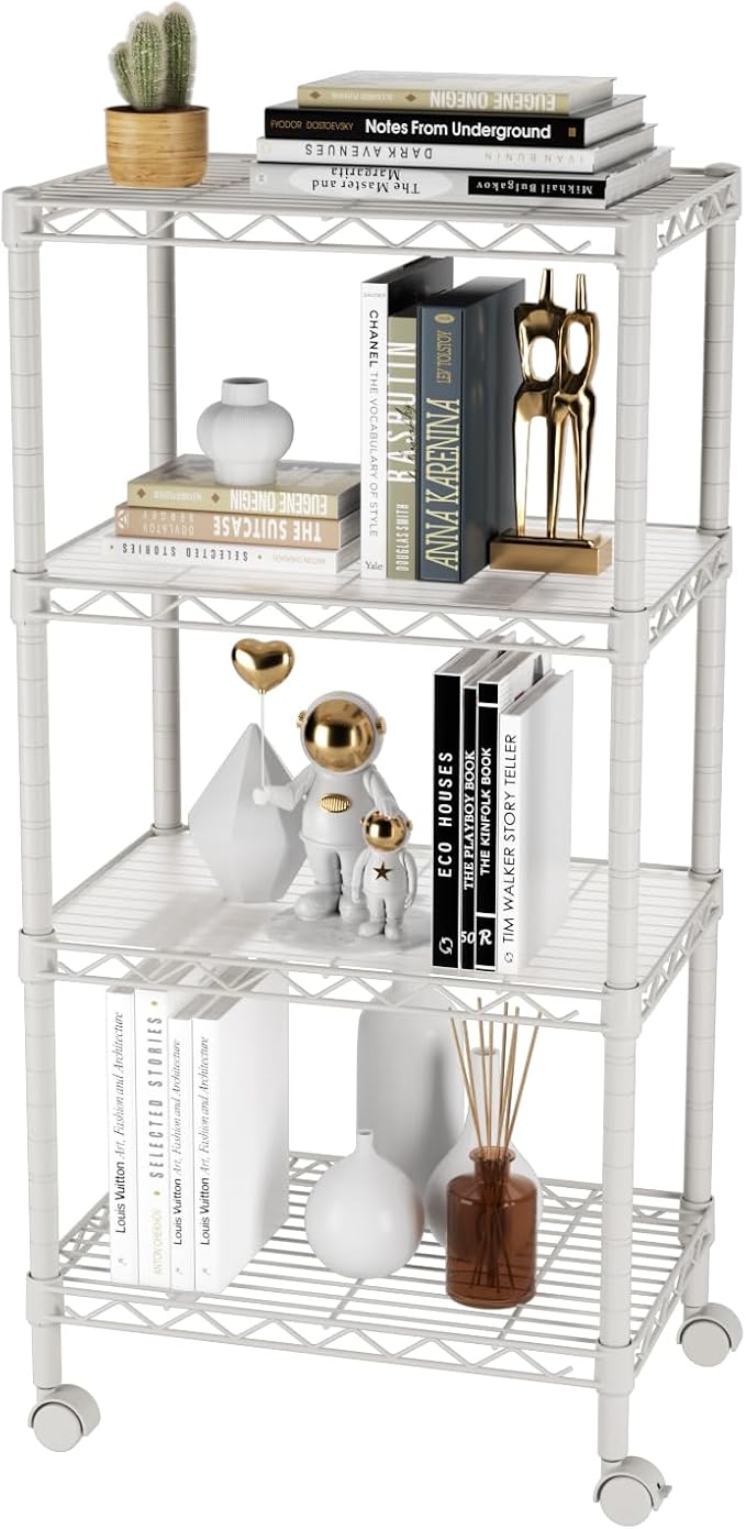 SINGAYE 4 Small Shelves Storage Shelf Wire Shelving Unit Metal Shelf Adjustable - Image 9