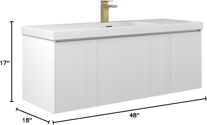 Blossom Wall Mounted 48 Inch Bathroom Vanity - Image 8