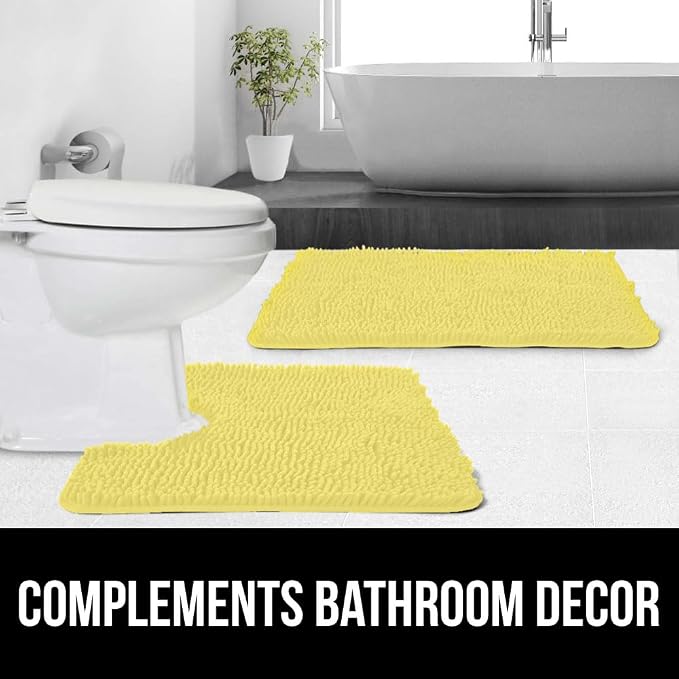 GORILLA GRIP Bath Rug Mat, Thick Soft Absorbent Chenille, Rubber Backing Quick - Image 9