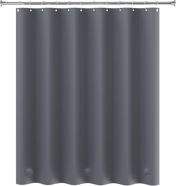 AmazerBath Dark Grey Shower Curtain Plastic, PEVA Shower Curtain Heavy Duty - Image 9