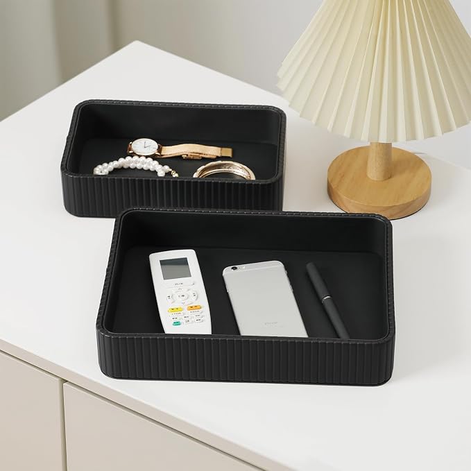 2 Pack Nightstand Organizer Tray, Decorative Perfume Valet Tray Trinket Dish - Image 7